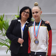 Alina Ott mit Trainerin Adila Mammadova (TSV 1846 Nürnberg)