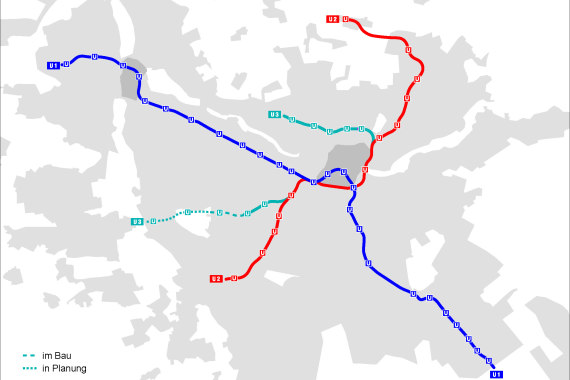 U-Bahnnetz Stand 2017