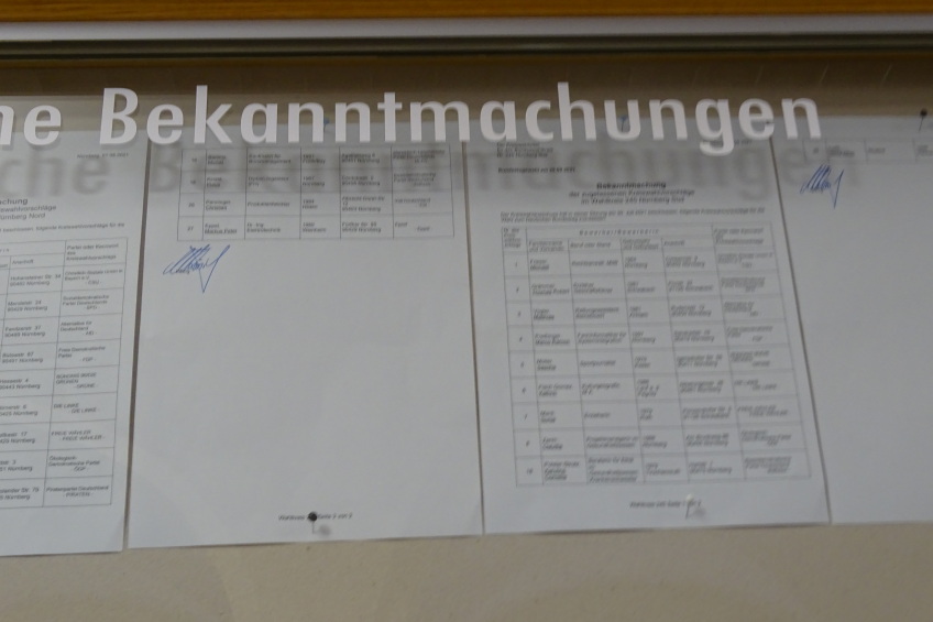 Aushang Bekanntmachungen Stadt Nürnberg