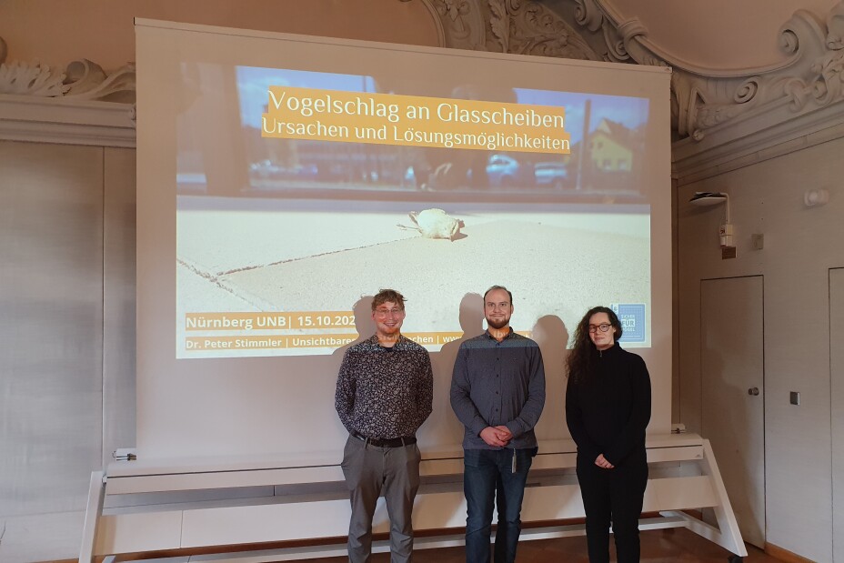 Vortrag "Vogelschlag an Glasscheiben: Ursachen und Lösungsmöglichkeiten" am 15.10.2025 bei UNB Stadt Nürnberg mit Referent Dr. Peter Stimmler (LBV)