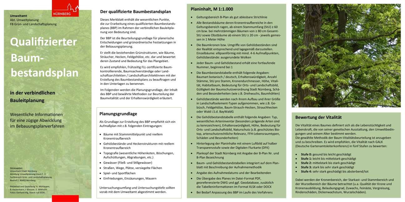 Flyer BBP in der Bauleitplanung Seite 1, Bild © Stadt Nürnberg / Umweltamt