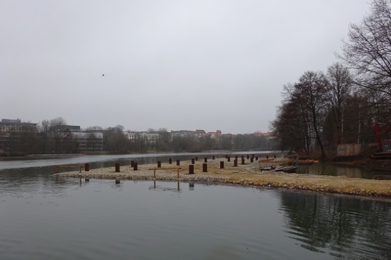 Baustelle der Energie- und Umweltstation am Wöhrder See 23.3.2018