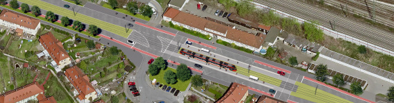 Fotomontage Straßenbahnverlängerung Minervastraße