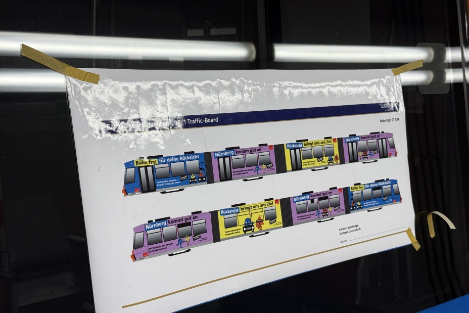 Beklebung Tram Entwurf, Bild © Stadt Nürnberg
