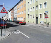 Entgegenkommender Radverkehr in Einbahnstraße