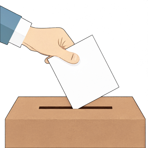 Hand mit Wahlurne, erstellt mit KI