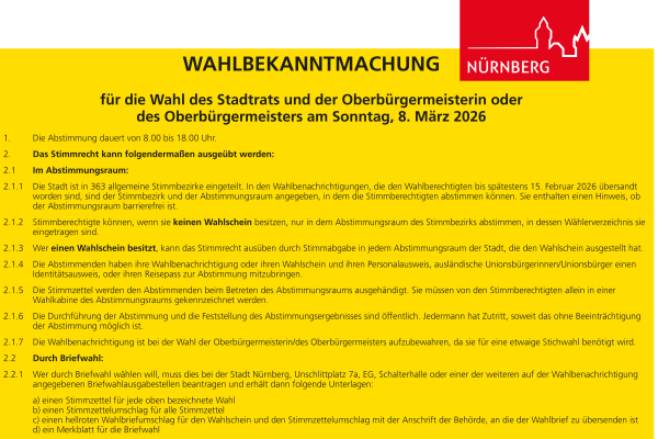 Teaserbild zur Allgemeinen Wahlbekanntmachung der Kommunalwahl 2026