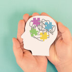 Migraine headache seizure attack, mind with burnout, and stress, epilepsy, alzheimer or tumor in brain