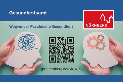 Vorderansicht Visitenkarte Wegweiser psychische Gesundheit © Stadtgrafik Nürnberg