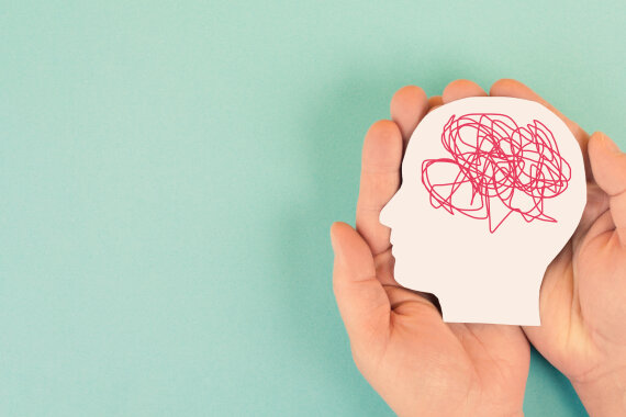 Migraine headache seizure attack, mind with burnout, and stress, epilepsy, alzheimer or tumor in brain