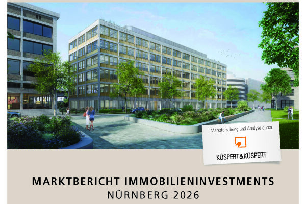 Das Cover der Broschüre "Marktbericht Immobilieninvestments Nürnberg 2026"