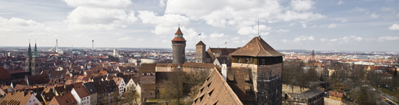 Blick über die Kaiserburg in Richtung Süden.