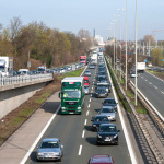 Blick von der Jansenbrücke auf den Frankenschnellweg