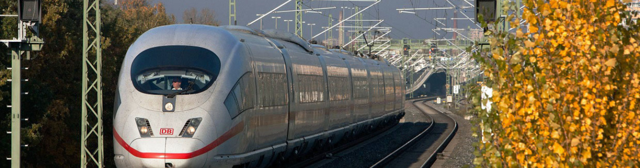 Bild © Martin Busbach Ein ICE auf der Schnellfahrstrecke kurz vor Nürnberg, Bild © Martin Busbach