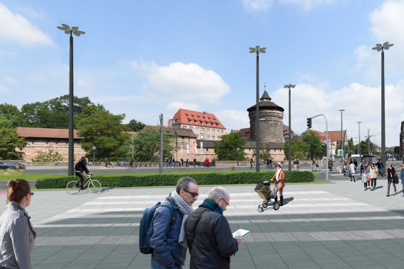 Entwurf des neu gestalteten Bahnhofsvorplatzes