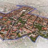 Luftbild des Stadterneuerungsgebiets Quartier Annapark