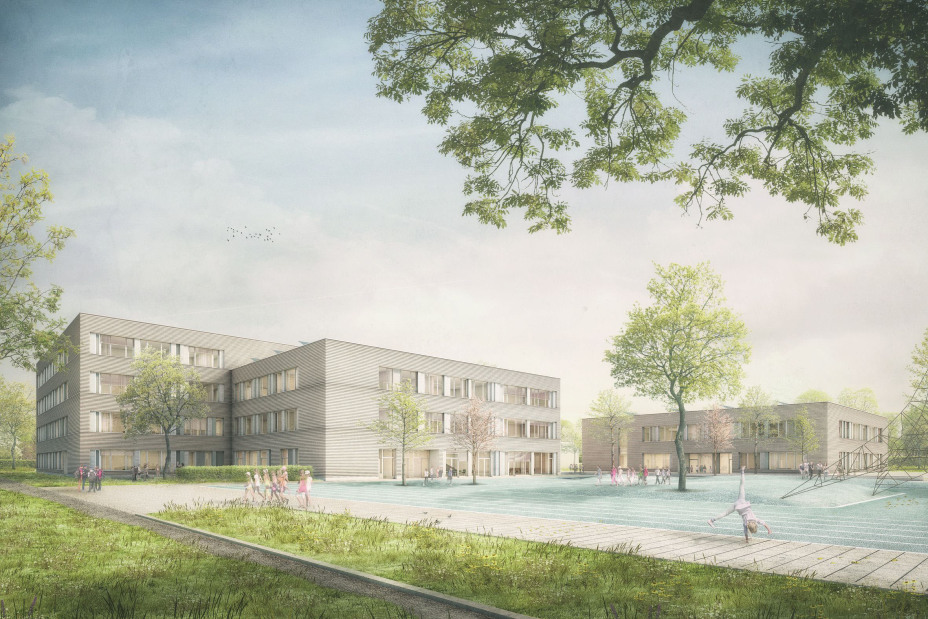 Visualisierung der neuen Grundschule Eibach, Bild © Felix+Jonas Architekten GmbH, München