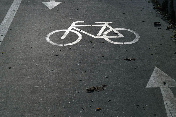 Fahrradweg-Markierungen