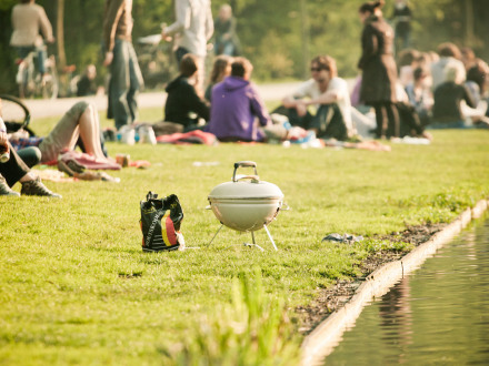 Bild © mai330 / Adobe Stock Foto: Viele Personen sitzen in einem Park und grillen., Bild © mai330 / Adobe Stock