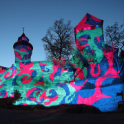 Projektionen auf der Burg bei der Blauen Nacht 2017