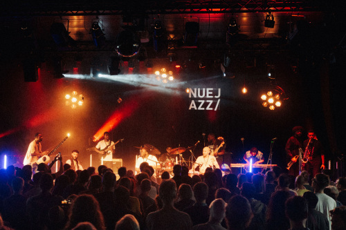 Musiker von Balimaya Project beim Nuejazz Festival Auf AEG in Nürnberg im Jahr 2022.