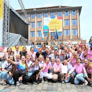 Chorfest in Nürnberg - Chor auf dem Hauptmarkt