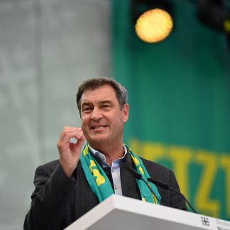 ( Bild: Christine Dierenbach / Stadt Nürnberg ) Auch Bayerns Ministerpräsident Markus Söder richtete einige Worte an die Zuschauer.