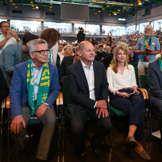 ( Bild: Christine Dierenbach / Stadt Nürnberg ) Olaf Scholz auf dem Kirchentag