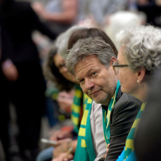 ( Bild: Anestis Aslanidis / Deutscher Evangelischer Kirchentag ) Robert Habeck, Bundesminister für Wirtschaft und Klimaschutz, in der Messe Nürnberg.