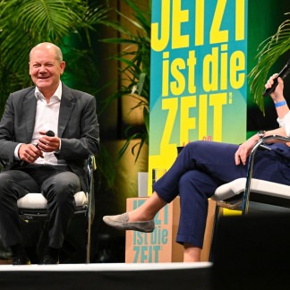 ( Bild: Christine Dierenbach / Stadt Nürnber ) Olaf Scholz auf dem Kirchentag