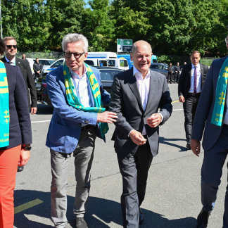 ( Bild: Christine Dierenbach / Stadt Nürnberg ) Olaf Scholz auf dem Kirchentag