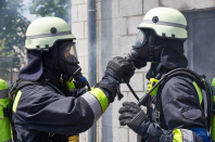 Feuerwehr Männer mit Atemschutz