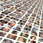 Fotomontage mit vielen Portraits verschiedener Menschen.