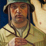 Das Gemälde Selbstbildnis mit Stahlhelm von Heinrich Goettler, 1929.