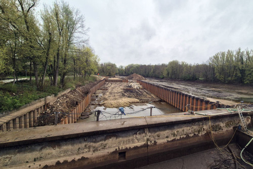 Fischweg im Bau am Oberen Wöhrder See.