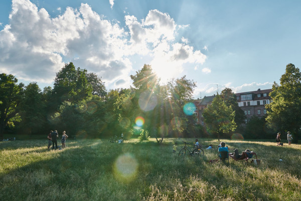 Rosenaupark im Sommer.