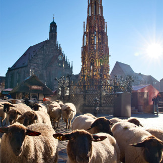 ( Bild: Simone Schiessl / Simone Schiessl ) Und auf dem kürzesten Weg nach Westen einmal quer über den Hauptmarkt.