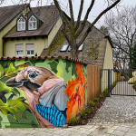 Hummelsteiner Park Eingang mit Graffiti.