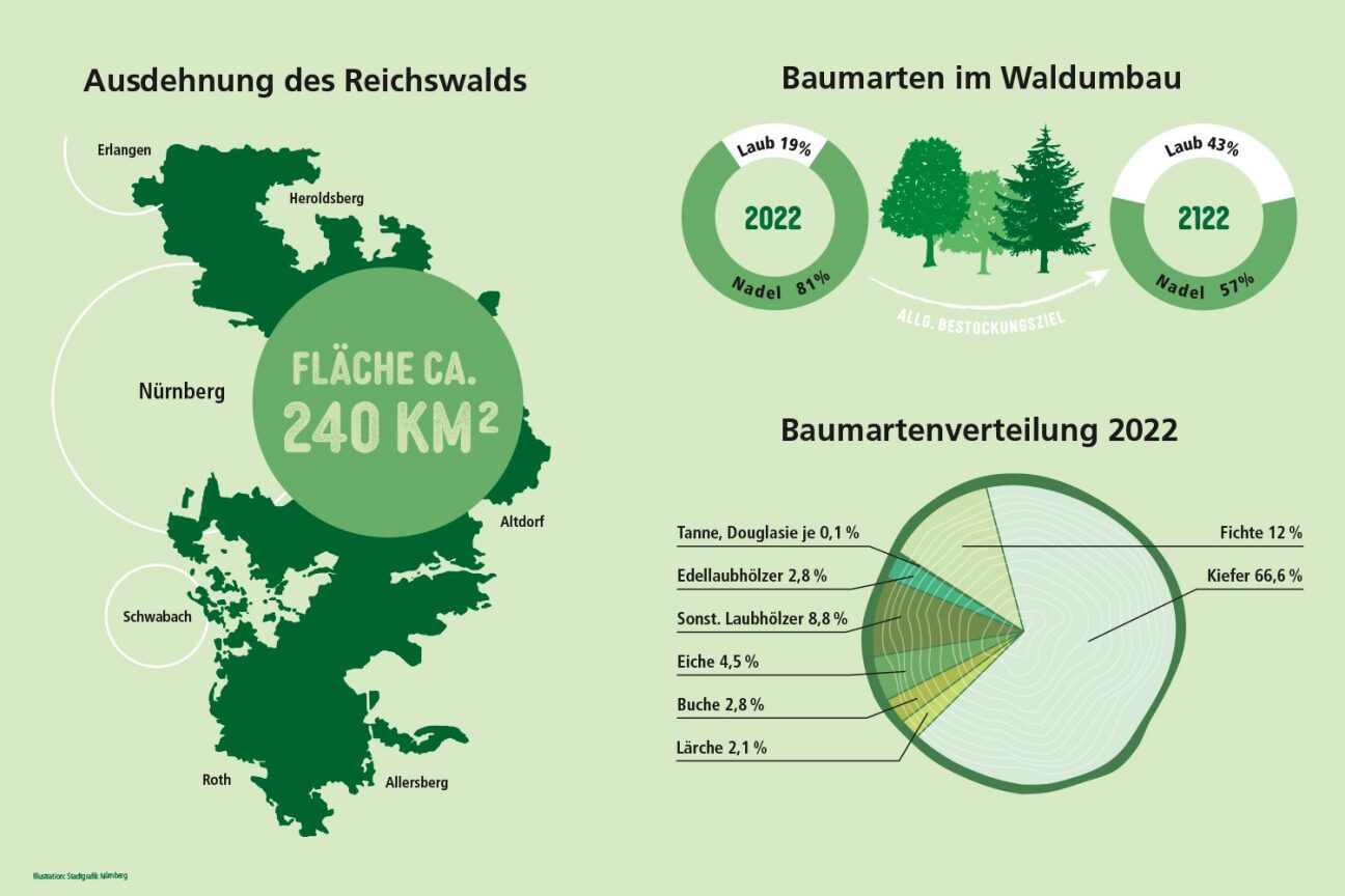 Infografik zum Nürnberger Reichswald, Bild © Stadt Nürnberg