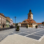 Die Stadt Braşov in Rumänien.