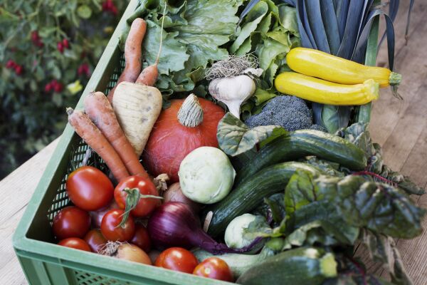 Kiste mit Gemüse