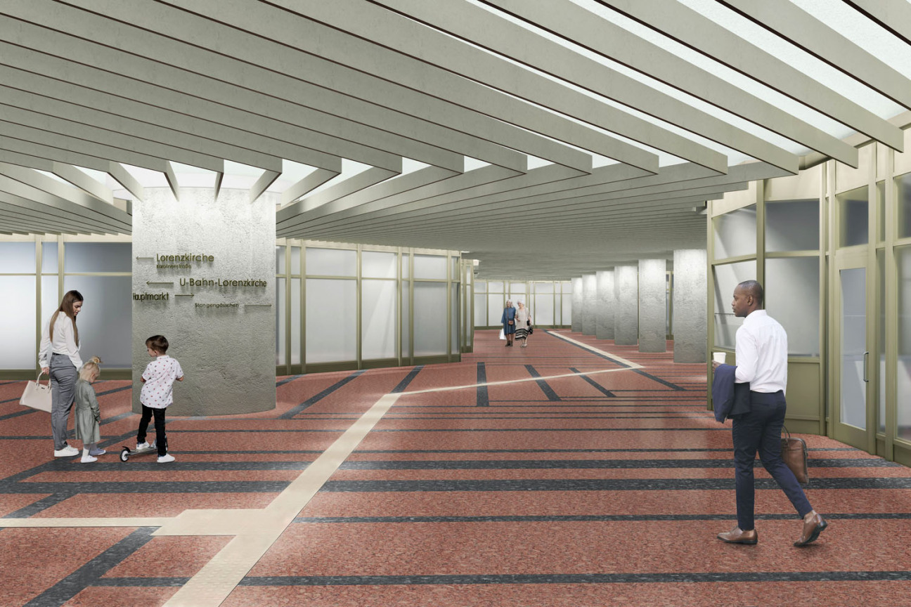 Lorenzer Passage Visualisierung., Bild © johannsraum Architekten, Nürnberg