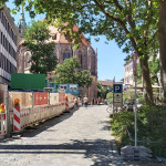 Lorenzer Platz in Nürnberg im Juli 2024.
