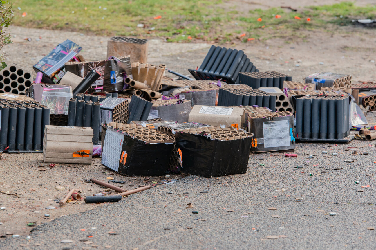 Feuerwerksabfall Silvester