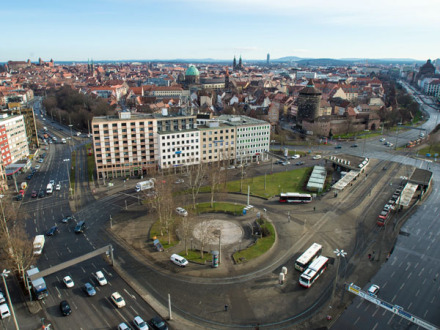 (Christine Dierenbach / Stadt Nürnberg) Foto vom Plärrer von oben.