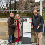 Eröffnung des Merianin Uferwegs in Nürnberg mit Bürgermeister Christian Vogel, Margot und Dieter Lölhöffel (v.r.n.l.).