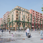 Visualisierung des Schocken-Carrés am Aufseßplatz in der Südstadt.