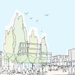 Modellbild des neuen Stadtquartiers Tiefes Feld.