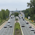 Blick auf den Frankenschnellweg in Nürnberg.