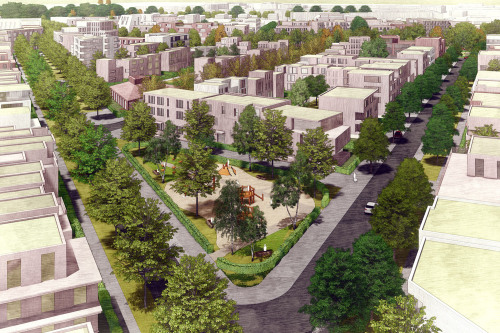 Modellbild des künftigen Stadtquartiers Lichtenreuth.